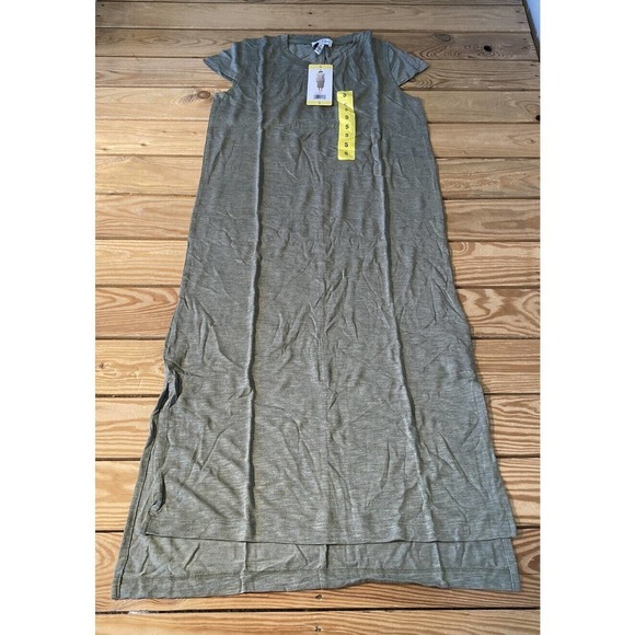 NWT Jessica Simpson Midi T Shirt Dress Size Small Women’s Green Cap Sleeve - Picture 1 of 8
